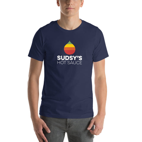 Sudsy's Hot Sauce Unisex t-shirt - Staving Artist Woodwork