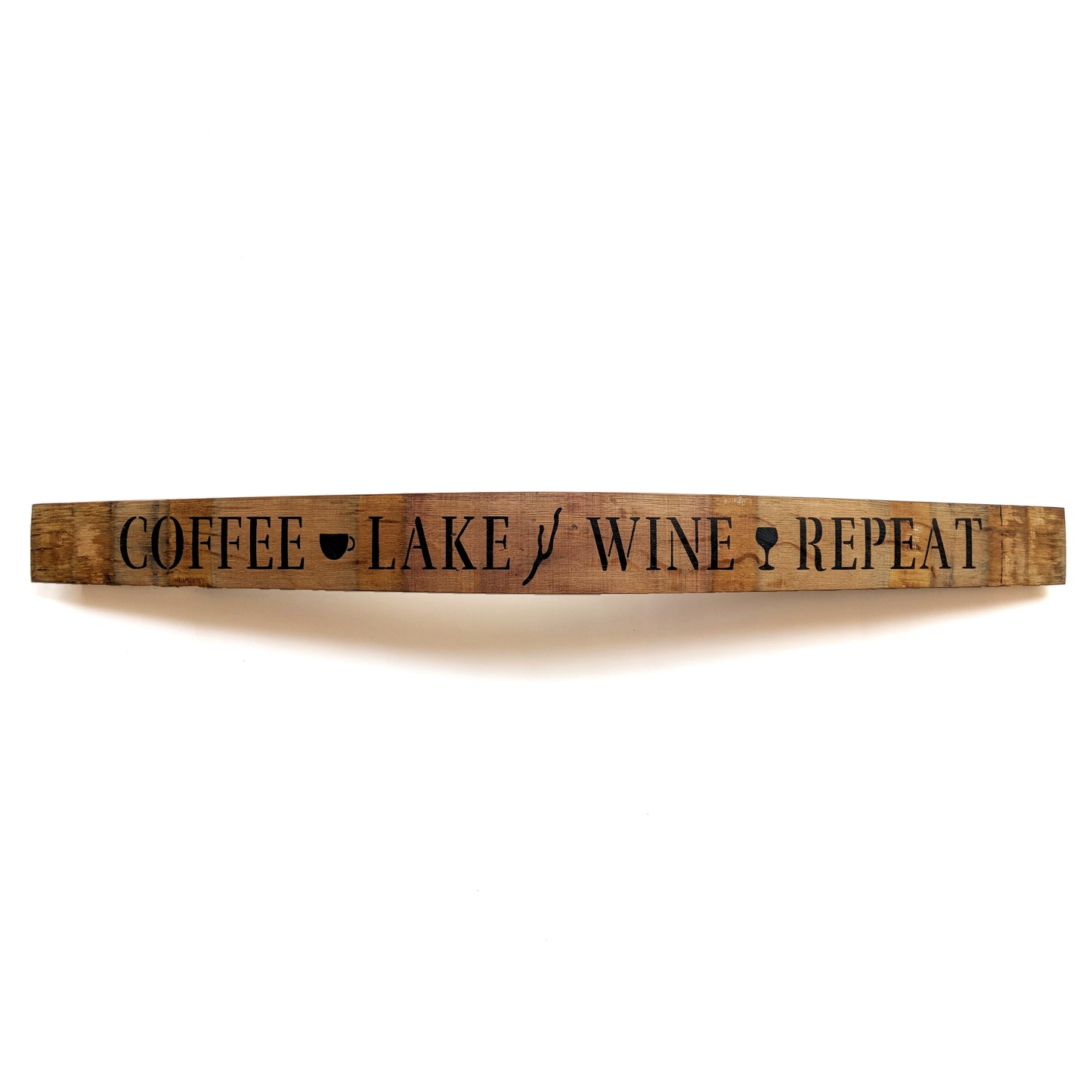 COFFEE, LAKE, WINE, REPEAT Wine Barrel Stave - Staving Artist Woodwork