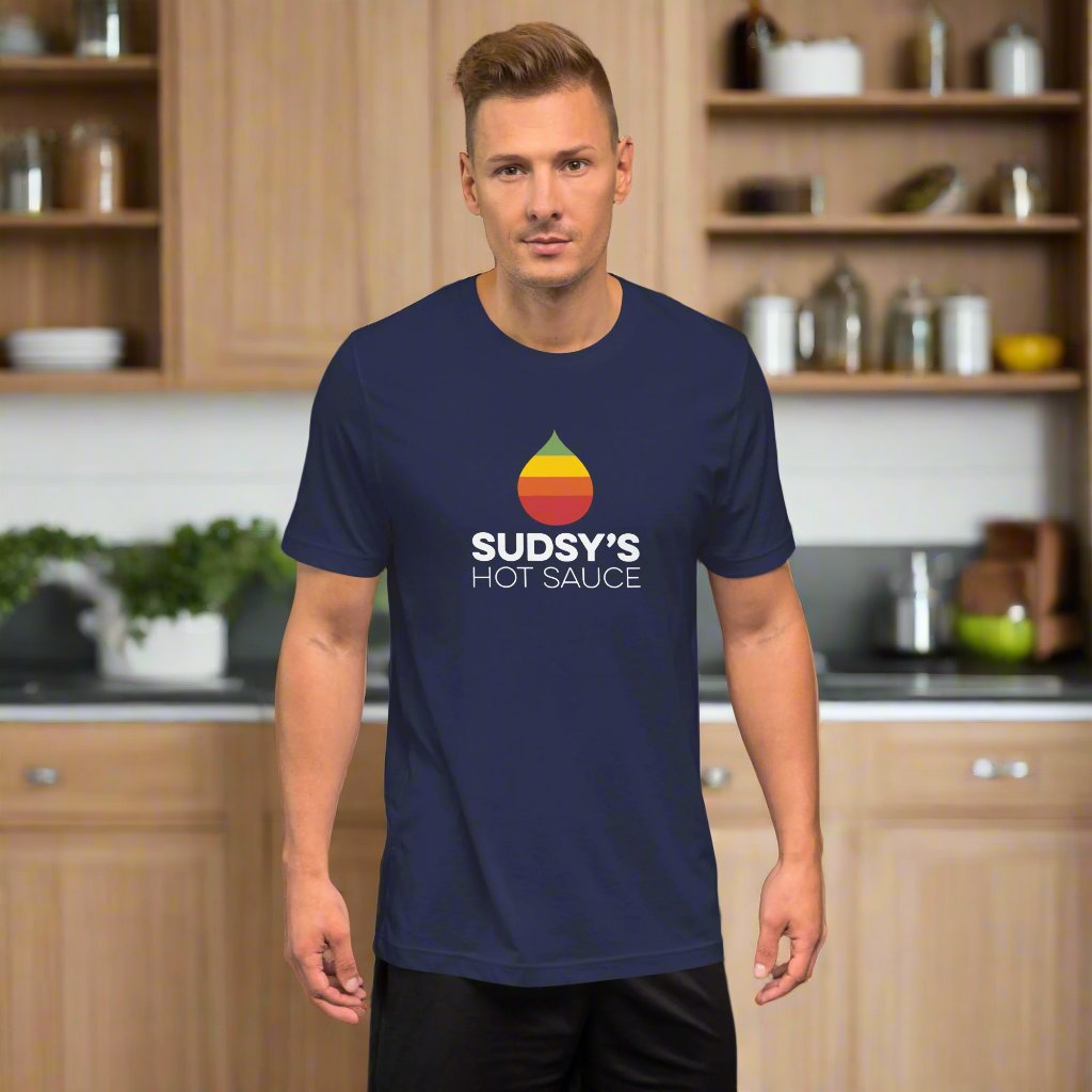 Sudsy's Hot Sauce Unisex t-shirt - Staving Artist Woodwork