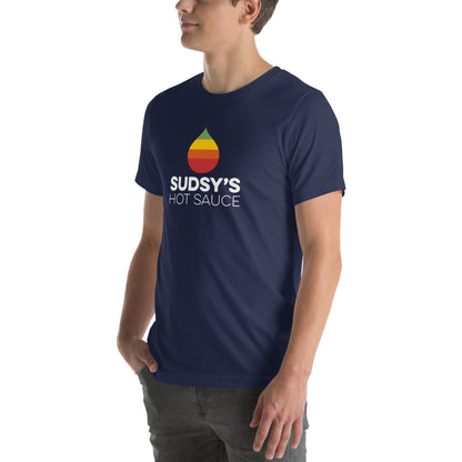 Sudsy's Hot Sauce Unisex t-shirt - Staving Artist Woodwork