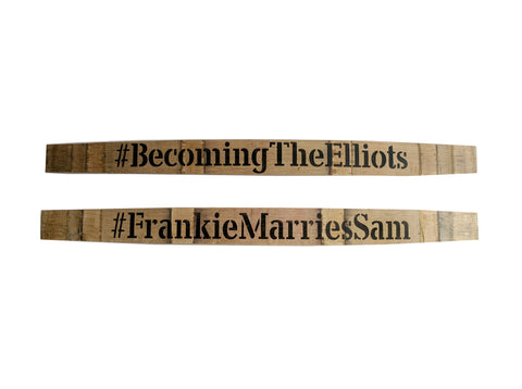 Wedding Hashtag Custom Painted Barrel Stave - Staving Artist Woodwork