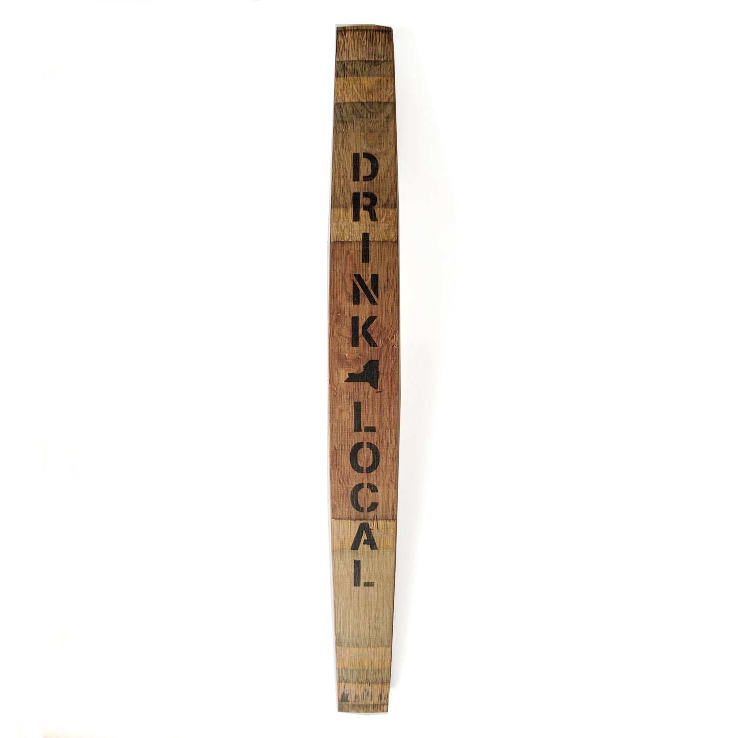 DRINK LOCAL Wine Barrel Stave (NY State) - Staving Artist Woodwork