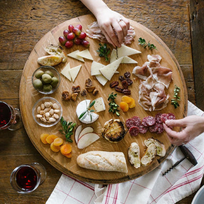 Wine Barrel Lazy Susan Charcuterie board - Staving Artist Woodwork